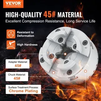 VEVOR KP965 Drehbankfutter 5 Backentypen φ96mm Backenfutter aus 45# Klemmbereich 32–70mm Spannfutter-Innengewinde M33 x 3,5 TPI Drehbank Drechselfutter Drehmaschinenfutter VEVOR KP965 Drehbankfutter 5 Backentypen φ96mm Backenfutter aus 45# Klemmbereich 32–70mm Spannfutter-Innengewinde M33 x 3,5 TPI Drehbank Drechselfutter Drehmaschinenfutter