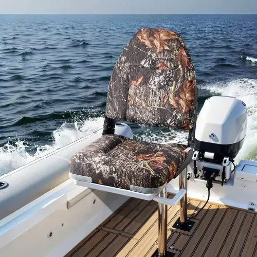 VEVOR 2 Stk. BootssitzBootsstuhl mit hoher Rückenlehne klappbarer Fischerbootsitz mit dickem Schwammkissen & PU-Leder, Scharniere aus Aluminiumlegierung, für Boote Yachten Schiffe, Tarnfarbe – Bild 7