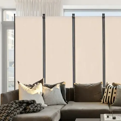 VEVOR Raumteiler 6 Paneele Paravent 3110 x 1805 x 450 mm, faltbarer Sichtschutz & tragbarer Trennwandteiler zur Raumtrennung, freistehende Raumteiler für Büro Schlafzimmer Arbeitszimmer, Beige – Bild 7