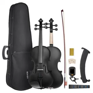 VEVOR Violine 4/4, 584,2 mm Armlänge, Geigenset mit Hartschalenkoffer, Kolophonium, Bogen, Schulterstütze, Steg, Stimmgerät & zusätzlichen Saiten, Massivholzinstrumente (schwarz) VEVOR Violine 4/4, 584,2 mm Armlänge, Geigenset mit Hartschalenkoffer, Kolophonium, Bogen, Schulterstütze, Steg, Stimmgerät & zusätzlichen Saiten, Massivholzinstrumente (schwarz)