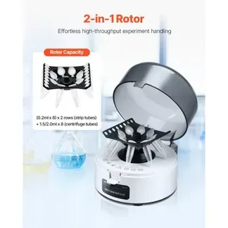 VEVOR Mini-Zentrifugenmaschine 3013 xg RCF elektrische Laborzentrifugenmaschine mit 2 in 1 Rotor für 0,2/1,5/2 ml Röhrchenkapazität, feste Drehzahl 7000 U/min, geräuscharm für Laborexperimenten VEVOR Mini-Zentrifugenmaschine 3013 xg RCF elektrische Laborzentrifugenmaschine mit 2 in 1 Rotor für 0,2/1,5/2 ml Röhrchenkapazität, feste Drehzahl 7000 U/min, geräuscharm für Laborexperimenten