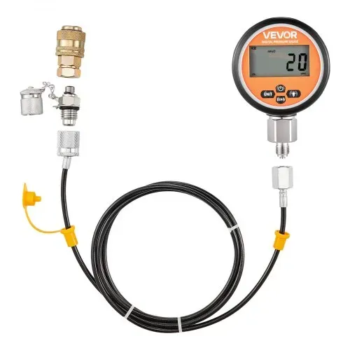 VEVOR digitales Hydraulikdruck Testkupplungsset, 10000 PSI Druckmessgerät Manometer Tester mit 1 Manometer & 1 Testkupplung & 1 Schnellkupplung & 1 Schlauch für Bagger Baumaschinen – Bild 8