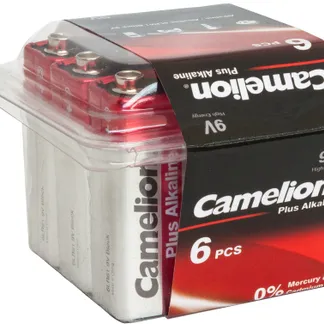 9V-Block-Batterie CAMELION AlkalinePlus Typ 6F22, 9V, 6er Haushaltsbox 9V-Block-Batterie CAMELION AlkalinePlus Typ 6F22, 9V, 6er Haushaltsbox