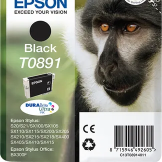 Epson Monkey Singlepack Black T0891 DURABrite Ultra Ink Epson Monkey Singlepack Black T0891 DURABrite Ultra Ink