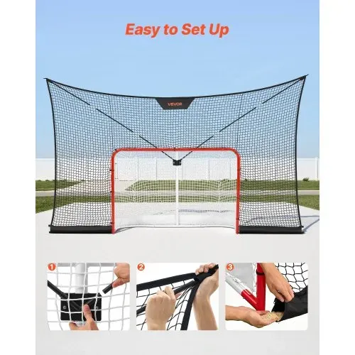 VEVOR Hockey-Torfangnetz 366 x 213 cm Nur Netz für Hockeytor-Training, Robustes Ersatznetz mit Erweiterter Abdeckung, Leicht und Tragbar, Hockeytornetz für Jugendliche und Erwachsene – Bild 4