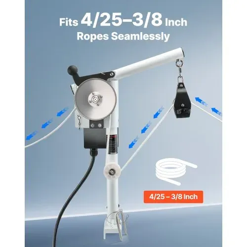 VEVOR Krabbenkorb-Hebevorrichtung, 12 V DC 1200 W, Seilwinde 90 kg Hubkapazität, Leitungsgeschwindigkeit von 35 m/min, 360° Rotation, Krabbentopfzieher für Krabben-, Garnelen-, Hummerfallen – Bild 4