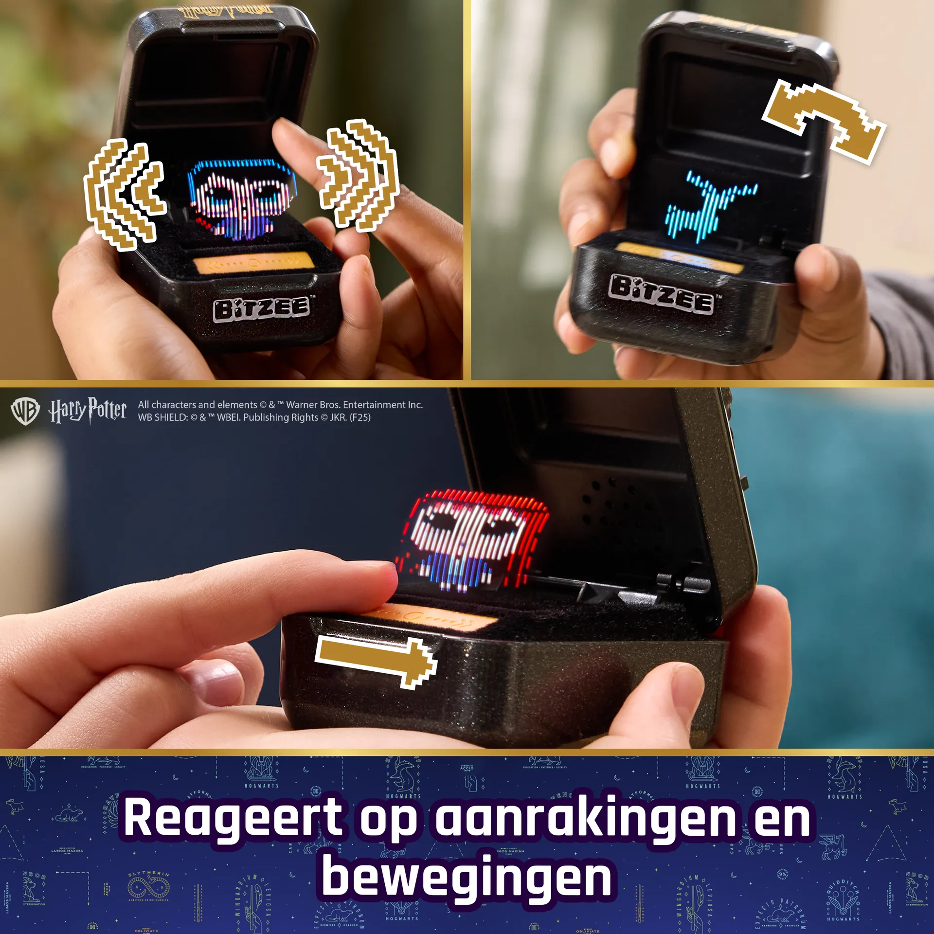 Wizarding World Bitzee Harry Potter - interaktives Spielzeug mit 20 virtuellen Harry Potter Charakteren, die auf Bewegung und Berührung reagieren, Sammlerstück in magischem Design – Bild 4