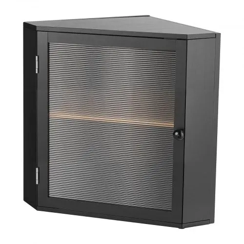 VEVOR Eck-Brotkasten doppellagiger Brotbehälter Brotbox Organizer aus Holz für selbstgebackenes Brot, Aufbewahrungsbehälter mit gewellter Acryl-Türplatte, Brotaufbewahrung Lagerung Schwarz – Bild 8