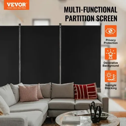 VEVOR Raumteiler 3 Paneele Raumteiler 260 x 184 x 52 cm, faltbarer Sichtschutz & tragbarer Trennwandteiler zur Raumtrennung, freistehende Raumteiler für Büro Schlafzimmer Arbeitszimmer, Schwarz VEVOR Raumteiler 3 Paneele Raumteiler 260 x 184 x 52 cm, faltbarer Sichtschutz & tragbarer Trennwandteiler zur Raumtrennung, freistehende Raumteiler für Büro Schlafzimmer Arbeitszimmer, Schwarz