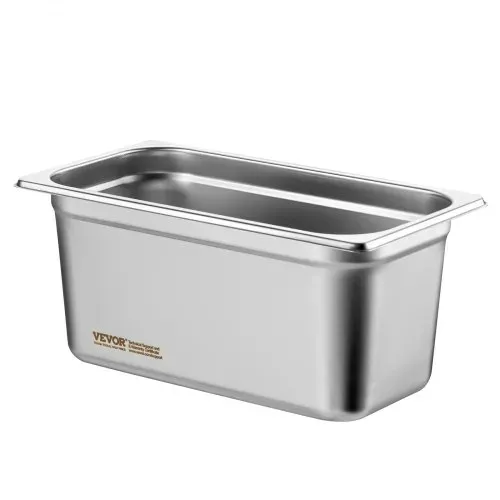 VEVOR 8er-Pack Hotelpfannen, 1/3 Anti-Stau-Dampfpfanne mit Deckel, 0,8 mm dicke Edelstahl-Dampftischpfanne, 6 Zoll tiefe kommerzielle Tischpfanne, Catering-Aufbewahrungspfanne für Lebensmittel, für Industrie und Wissenschaft – Bild 9