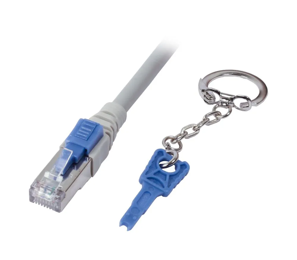 Patchkabel RJ45, CAT6A 500Mhz, 0.5m, grau, S-STP(S/FTP), mit Schloss, AWG26, Synergy 21 Patchkabel RJ45, CAT6A 500Mhz, 0.5m, grau, S-STP(S/FTP), mit Schloss, AWG26, Synergy 21