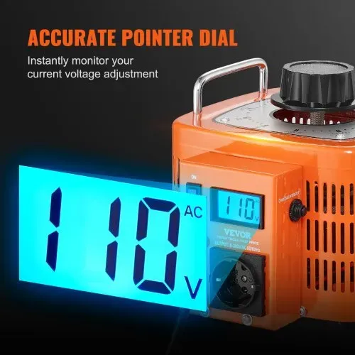VEVOR 3000VA automatischer Stelltransformator mit variabler Spannung, 10 Ampere, 230 V Eingang, 0-300 V Ausgang, Wechselspannungsregler, mit LCD-Display, 4 zusätzlichen Sicherungen – Bild 5