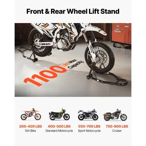 VEVOR Motorrad Ständerlift Montageständer vorne hinten, 50 kg belastbarer Vorderrad-Doppelgabelständer, Hinterrad-U+L-Gabel-Schwingarm-Spulenständer, Motorradheber für die meisten Motorräder VEVOR Motorrad Ständerlift Montageständer vorne hinten, 50 kg belastbarer Vorderrad-Doppelgabelständer, Hinterrad-U+L-Gabel-Schwingarm-Spulenständer, Motorradheber für die meisten Motorräder