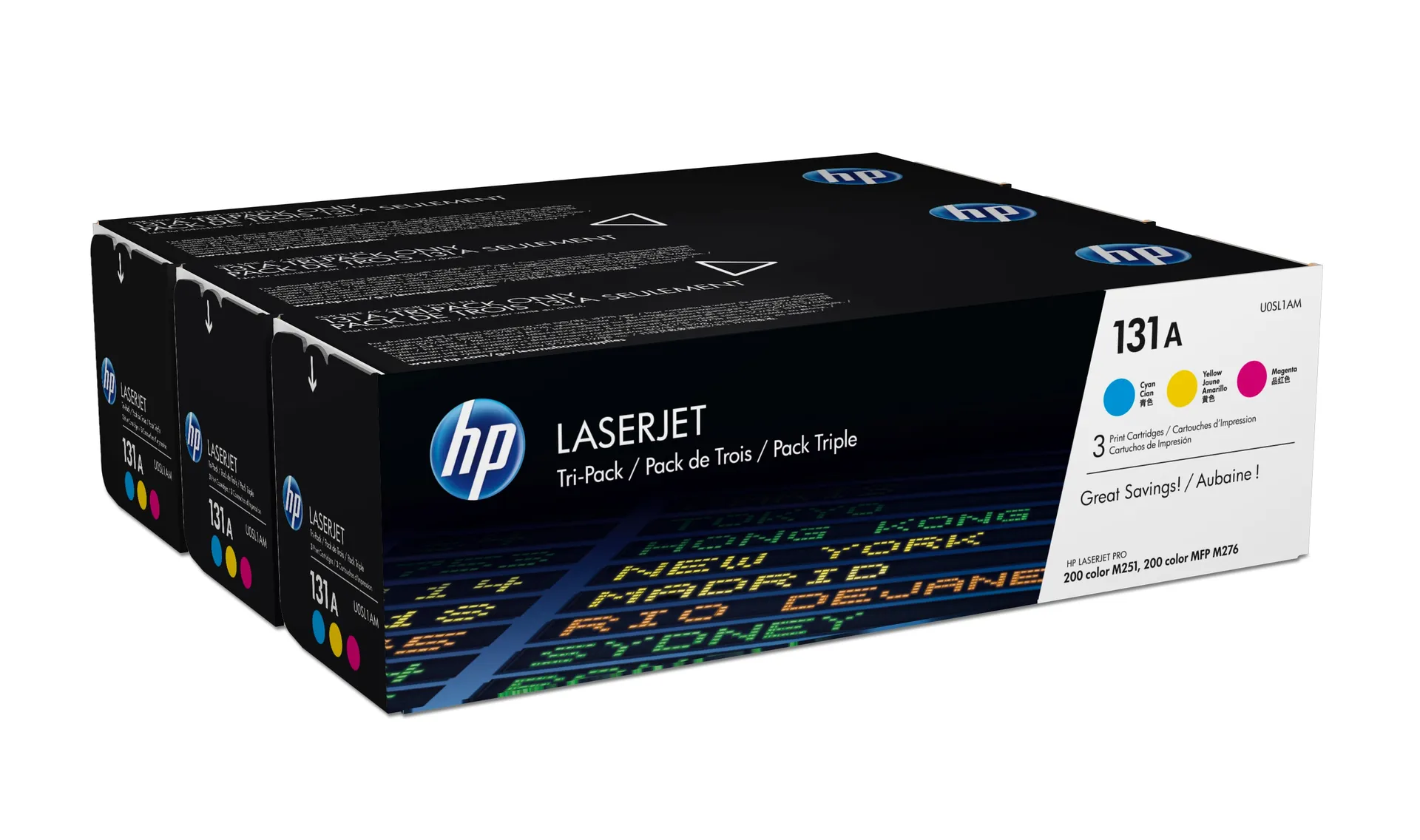 HP 131A 3er-Pack Cyan/Magenta/Gelb Original LaserJet Tonerkartuschen – Bild 2
