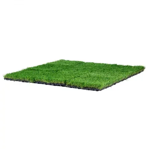 VEVOR Kunstrasenfliesen-Set für ineinandergreifende Rasenfläche 18er-Set 31x31cm Kunstrasen selbstentleerende Matte Bodenbelag Dekor-Pad perfekt für Mehrzweck-Hundematten im Innen- und Außenbereich – Bild 8