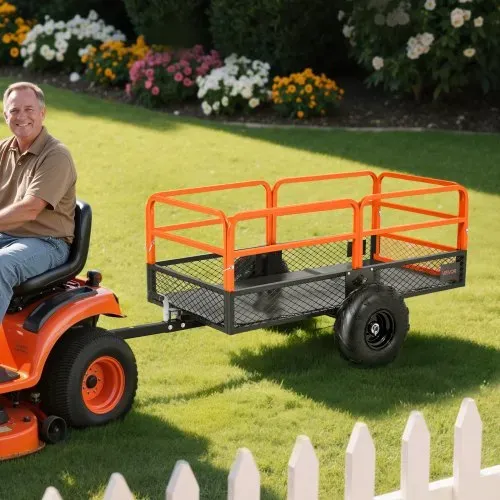 VEVOR Kippanhänger, 725,75 kg, ATV-UTV-Anhänger aus Stahl zum Hinterherziehen, Kipper mit abnehmbarer Rückwand, Gartenanhänger zum Hinterherziehen für Rasenmäher, Traktoren und Gartenabfälle – Bild 7