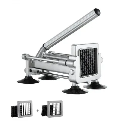 VEVOR Pommes-Frites-Schneider, Kartoffelschneider mit 1/2 Zoll & 3/8 Zoll Edelstahlklingen, manueller Kartoffelzerkleinerer mit Saugnäpfen & Griff, ideal für Kartoffeln Pommes Frites Gemüse VEVOR Pommes-Frites-Schneider, Kartoffelschneider mit 1/2 Zoll & 3/8 Zoll Edelstahlklingen, manueller Kartoffelzerkleinerer mit Saugnäpfen & Griff, ideal für Kartoffeln Pommes Frites Gemüse
