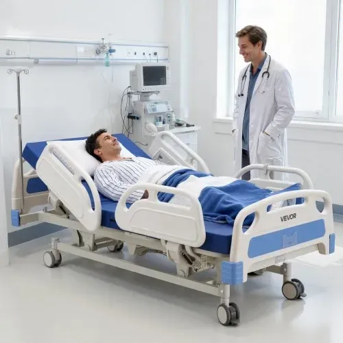 VEVOR Krankenhausbett Elektrisch, 5 Funktionen Pflegebett, mit Trendelenburg- & Anti-Trendelenburg-Funktion, Matratze, 450-750 mm Seniorennett für Häusliche Pflege, Altenheim & Krankenhaus – Bild 7