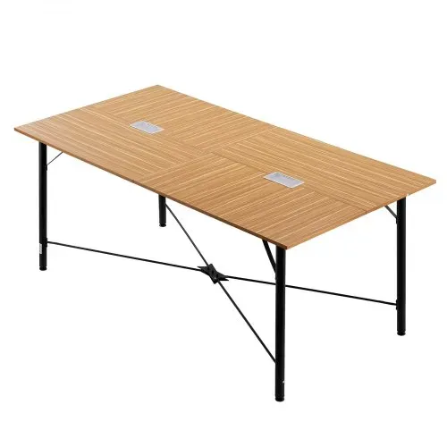 VEVOR Konferenztisch Besprechungstisch für 6-8 Personen 180 x 90 cm (L x B) rechteckiger Kombinationsschreibtisch Meetingtisch Mehrzwecktisch Pausentisch mit Metallbeinen für Büro Konferenzraum – Bild 8