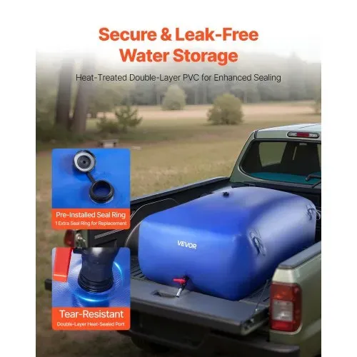 VEVOR Wasserblasen Aufbewahrungsbehälter 540 L, Wasserspeicherbeutel aus strapazierfähiges 1000D PVC, Wasserspeicherblase, ideal für Camping, Gartenbewässerung, RV & Notfälle, blau – Bild 3