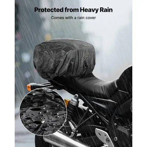 VEVOR Motorrad Hecktasche Rücksitztasche (10 L) mit wasserfester Regenabdeckung, Motorrad-Gepäckaufbewahrung, Gepäckträgertasche mit Schultergurt & Innentasche, Motorradgepäck Schwarz – Bild 4