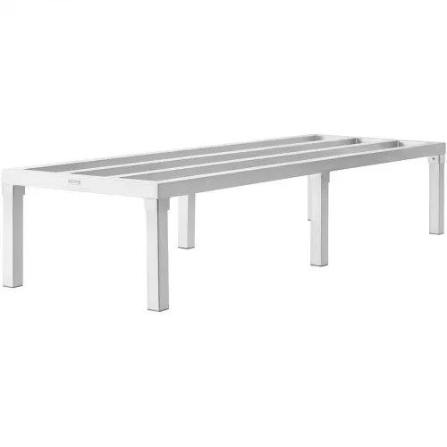 VEVOR Aluminium-Stauregal, 60 x 20 Zoll großes kommerzielles Bodenregal für Lebensmittel, 12 Zoll über dem Boden, 1800 lbs Tragkraft, komplett verschweißtes Aluminium-Lagerregal, zur Lagerung in Restaurants, Küchen, Garagen und Fahrzeugen – Bild 9