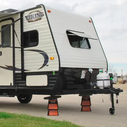 VEVOR Anhänger-Wagenheberblock Wohnmobil-Reisezubehör, 4er-Pack Wagenheber 2721 kg Kapazität pro Wohnmobil-Nivellierblock, für jeden Wagenheber, jeden Pfosten, jeden Fuß und jedes Sattelrad – Bild 7