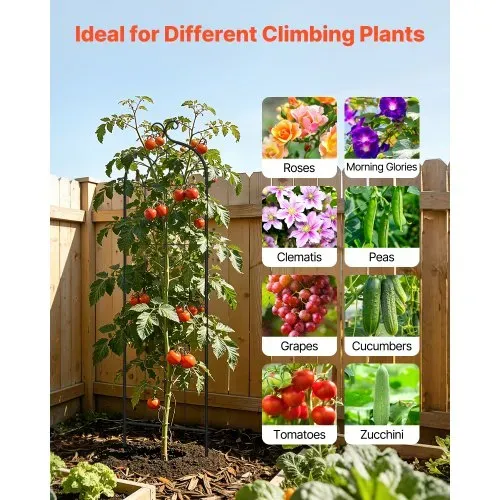 VEVOR Rankgitter, 152x40,5 cm 4er-Pack, Metall Rankhilfe mit Pulverbeschichteter Oberfläche & Verriegelungsmechanismus, Kletterhilfe, Garten Spalier, Pflanzengitter für Blumen, Gemüse & Rosen – Bild 4