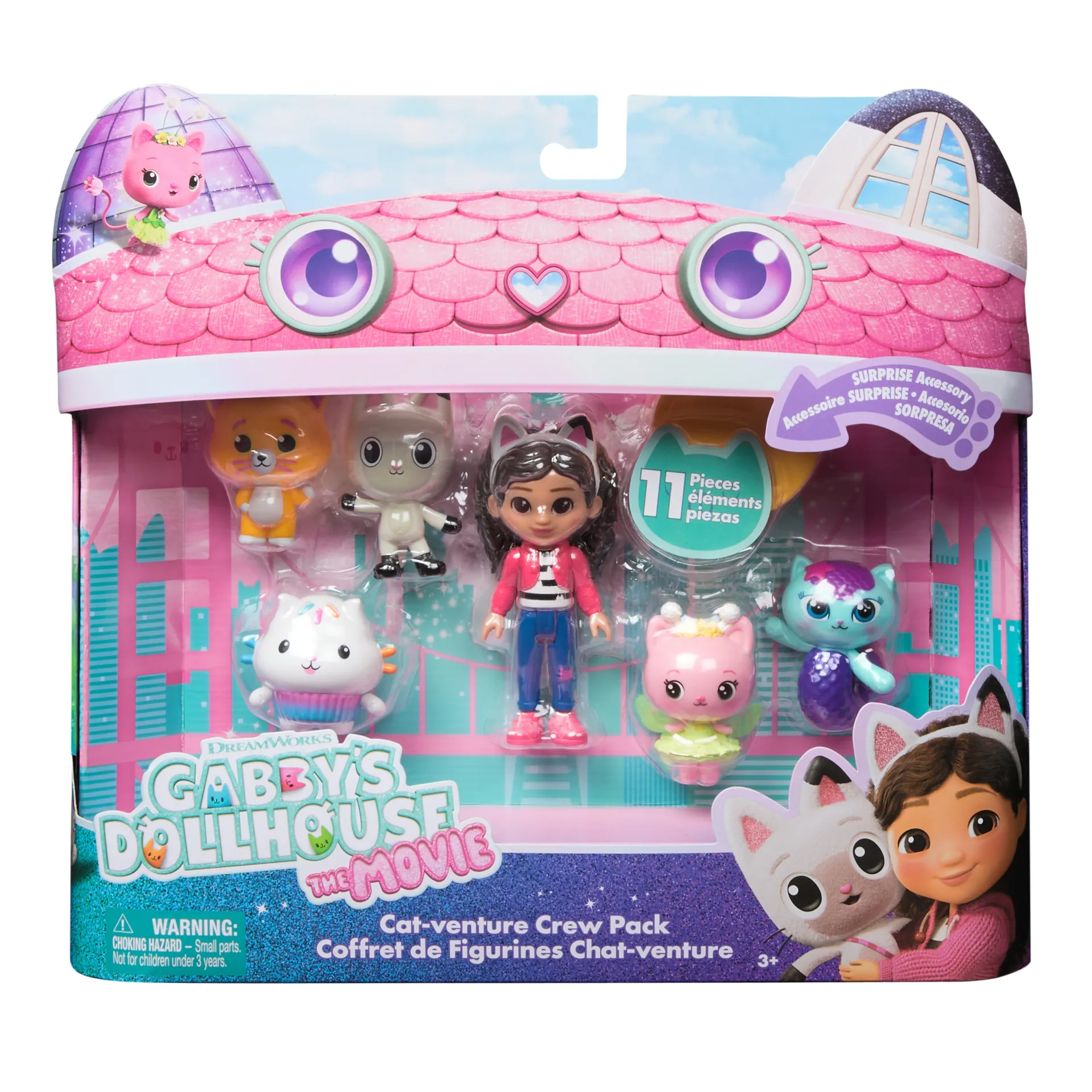 Gabby's Dollhouse DREAMWORKS : DER FILM - Cat-venture Crew Figuren-Set, 11-teiliges Spielset mit Gabby, Katzenfreunden & Zubehörteilen – Bild 5