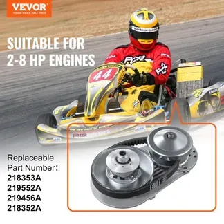 VEVOR Antriebskupplung 2-8 PS Motor 2000 U/min hochfeste Antriebskupplung mit asymmetrisch gestalteten Rädern und robustem Gummiriemen, Kupplung mit komplettem Zubehör, für verschiedene Motoren VEVOR Antriebskupplung 2-8 PS Motor 2000 U/min hochfeste Antriebskupplung mit asymmetrisch gestalteten Rädern und robustem Gummiriemen, Kupplung mit komplettem Zubehör, für verschiedene Motoren