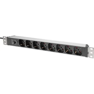 19″ Steckdosenleiste mit Aluminiumprofil, 8-fach italienischer Ausgang, 1HE 19″ Steckdosenleiste mit Aluminiumprofil, 8-fach italienischer Ausgang, 1HE