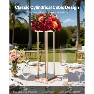 VEVOR Hochzeitsblumenständer 200x200x600 mm, 10 Stk. Blumenhocker mit Metallablage & zylindrischen Beinen, Pflanzenhocker für Hochzeiten Partys Geburtstage Zuhause, Tischdekorationsständer, Roségold VEVOR Hochzeitsblumenständer 200x200x600 mm, 10 Stk. Blumenhocker mit Metallablage & zylindrischen Beinen, Pflanzenhocker für Hochzeiten Partys Geburtstage Zuhause, Tischdekorationsständer, Roségold