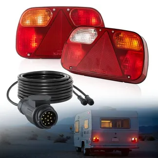 VEVOR Anhängerlichter Anhängerleuchten 2 Stk. mit 6 Modi (Bremslicht/Blinker/Rücklicht/Kennzeichen/Rückfahrscheinwerfer/Nebelscheinwerfer), Anhängerbeleuchtungsset mit Kabelbaum für Lkw VEVOR Anhängerlichter Anhängerleuchten 2 Stk. mit 6 Modi (Bremslicht/Blinker/Rücklicht/Kennzeichen/Rückfahrscheinwerfer/Nebelscheinwerfer), Anhängerbeleuchtungsset mit Kabelbaum für Lkw