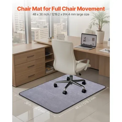 VEVOR Stuhlmatte Bodenschutzmatte (1225 x 915 x 5 mm) Bürostuhlmatte für Hartböden, Stuhlteppich für Rollstuhl, Cord-Oberfläche, sanftes Gleiten unter dem Schreibtischteppich für Heimbüro (grau) VEVOR Stuhlmatte Bodenschutzmatte (1225 x 915 x 5 mm) Bürostuhlmatte für Hartböden, Stuhlteppich für Rollstuhl, Cord-Oberfläche, sanftes Gleiten unter dem Schreibtischteppich für Heimbüro (grau)
