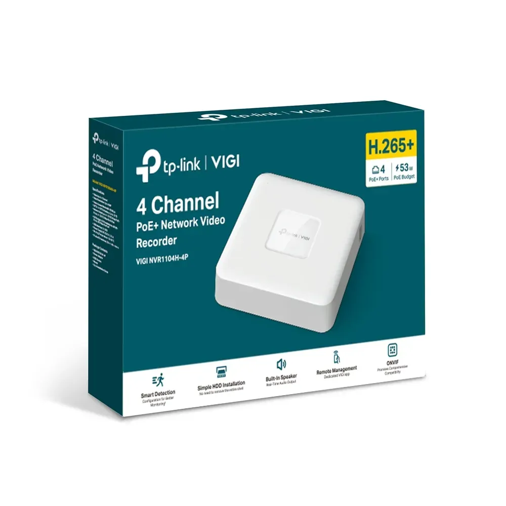TP-Link - 4 Channel PoE Network Video Recorder - VIGI NVR1104H-4P – Bild 4