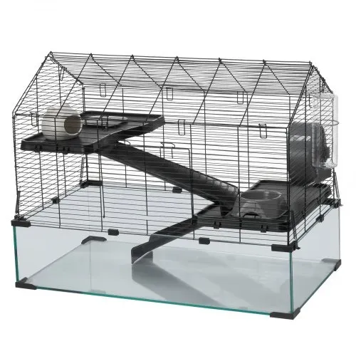 VEVOR Hamsterkäfig, 360°-Sicht, transparenter Hamsterlebensraum, Kleintierkäfig, 75x44x61 cm, belüfteter Mäusekäfig mit Wasserflasche, Rattenkäfig, tragbares Hamsterhaus für Ratten, Meerschweinchen – Bild 10