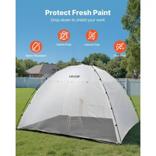 VEVOR tragbares Lackierkabinenzelt (293x230x188 cm Arbeitsbereich) Sprühfarbenzelt für Sprühmalerei, wasserfeste Farbkabine mit integriertem Boden & aufrollbarer Tür für Schränke Stühle Tische – Bild 4