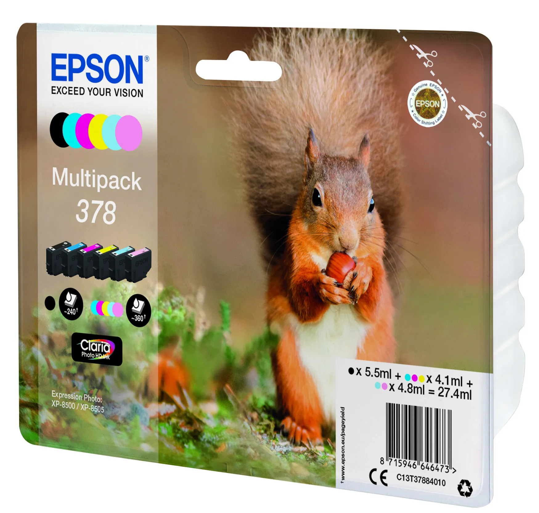 Epson Squirrel Multipack 6-colours 378 Claria Photo HD Ink – Bild 3