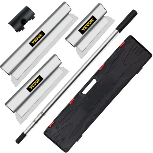 VEVOR Dekorspachtel Set 25 cm / 40 cm/ 60 cm Breitspachtel, 0,89 – 2 m Klingenlänge Trockenbau Flächenspachtel, 0,5 mm Klingenstärke Fassadenspachtel aus Edelstahl, ergonomischer Griff Gipserspachtel VEVOR Dekorspachtel Set 25 cm / 40 cm/ 60 cm Breitspachtel, 0,89 – 2 m Klingenlänge Trockenbau Flächenspachtel, 0,5 mm Klingenstärke Fassadenspachtel aus Edelstahl, ergonomischer Griff Gipserspachtel