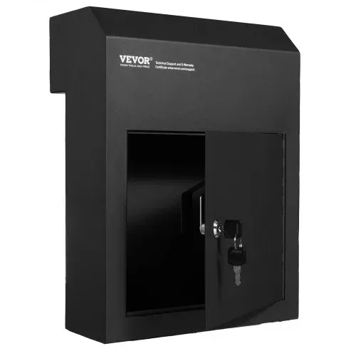 VEVOR Mauerdurchwurf Briefkasten, robuster Stahl-Einbaubriefkasten für Türen mit einer Stärke von 43 mm, Durchwurfbriefkasten inkl. 2 Schlüssel, 304 x 106 x 405 mm Briefkasten, Schwarz – Bild 9