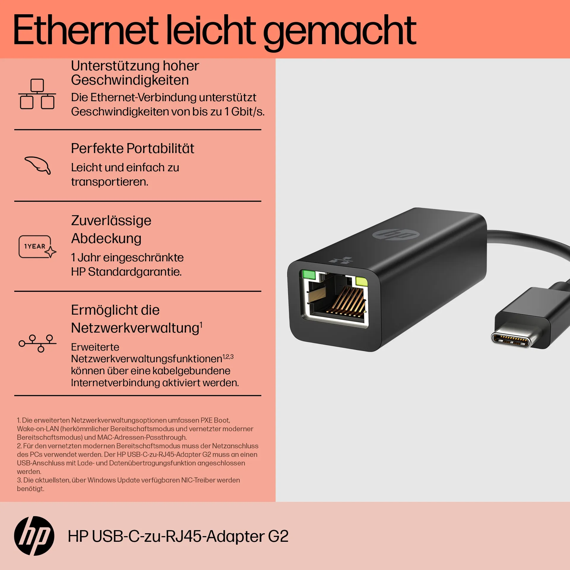 HP USB-C-an-RJ45 G2-Adapter – Bild 7