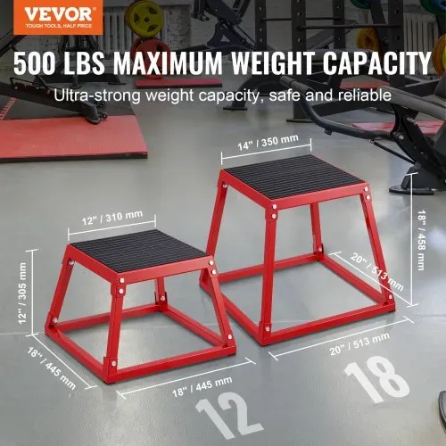 VEVOR Plyometrische Sprungbox, 458 mm Plyo-Box, Plyometrische Plattform Plyobox Rot, Rutschfeste Fitness-Übungs-Step-Up-Box für Heimtraining, Konditions-Krafttraining, Gesäß, Oberschenkel Trainieren VEVOR Plyometrische Sprungbox, 458 mm Plyo-Box, Plyometrische Plattform Plyobox Rot, Rutschfeste Fitness-Übungs-Step-Up-Box für Heimtraining, Konditions-Krafttraining, Gesäß, Oberschenkel Trainieren