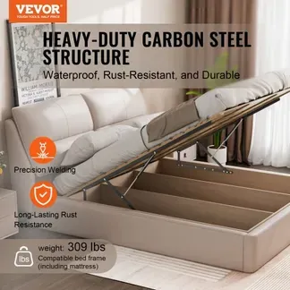 VEVOR Bettlift, 150x 200 cm Kompatibel, extra Groß, 140 kg Tragkraft, DIY-Wandbett-Mechanik-Hardware-Kit Vertikal Deluxe, Pneumatischer Hebel, hochbelastbare Stütze, Klappbar für Gästezimmer VEVOR Bettlift, 150x 200 cm Kompatibel, extra Groß, 140 kg Tragkraft, DIY-Wandbett-Mechanik-Hardware-Kit Vertikal Deluxe, Pneumatischer Hebel, hochbelastbare Stütze, Klappbar für Gästezimmer