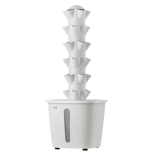 VEVOR Hydroponik-Turm, 30 Pods, Hydrotower 6 Ebenen, Hydroponik-Anbausystem-Set mit App-Steuerung, 20-L-Wassertank & Pumpe, Hydroponic Tower, Hydrokultur für Kräuter, Obst & Gemüse – Bild 8