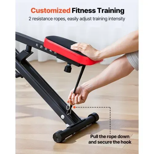 VEVOR Kniebeugenmaschine für tiefe Kniebeugen zu Hause, klappbares Trainingsgerät, Gesäßtrainer mit 2 hochfesten Widerstandsbändern, Heimtrainingsgerät für Gesäß und Beine, Glute Machine – Bild 4