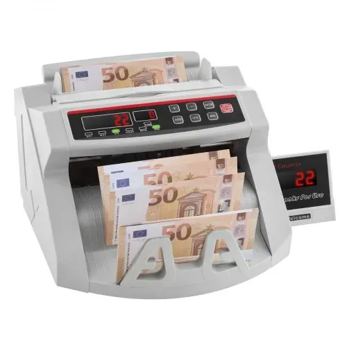VEVOR FJ0288 Geldzählmaschine Weiß mit Echtheitprüfung, Banknotenzähler 1000 Stück/min mit UV- und MG-Systemen, 7 kg mit LED-Bildschirm für Euro, Dollar, Pfund (26 x 23,5 x 17 cm) – Bild 8