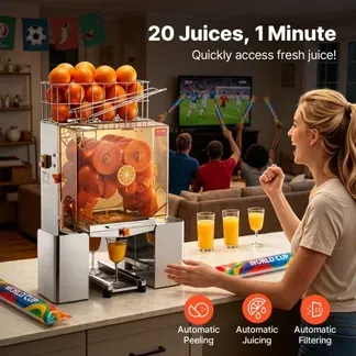 VEVOR Kommerzielle Orangenpresse Automatischer 120-W-Entsafter, Edelstahl-Orangenpresse für 20 Orangen pro Minute, mit Herausziehbarer Filterbox, PC-Abdeckung Zitruspresse Saftpresse Elektrisch VEVOR Kommerzielle Orangenpresse Automatischer 120-W-Entsafter, Edelstahl-Orangenpresse für 20 Orangen pro Minute, mit Herausziehbarer Filterbox, PC-Abdeckung Zitruspresse Saftpresse Elektrisch