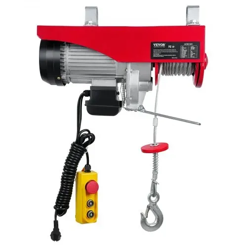 VEVOR 230V Elektrische Seilwinde 500kg bis 1000kg Hubhöhe 12m Seilzug Motorwinde 1600W Motor Flaschenzug 10m/min Hubgeschwindigkeit Hebezug mit kabelgebundener Fernbedienung Seilhebezug Kettenzug – Bild 9