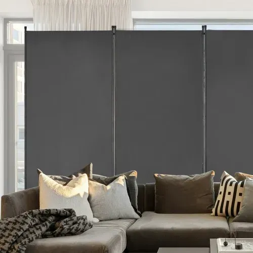 VEVOR Raumteiler 3 Paneele Raumteiler 260 x 184 x 52 cm, faltbarer Sichtschutz & tragbarer Trennwandteiler zur Raumtrennung, freistehende Raumteiler für Büro Schlafzimmer Arbeitszimmer, Grau – Bild 6