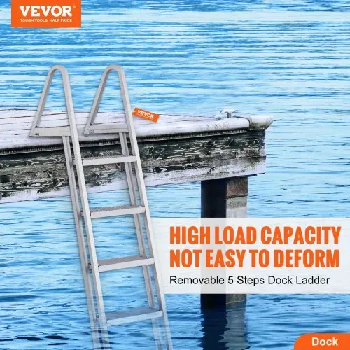 VEVOR Badeleiter Bootsleiter abnehmbar 5 Stufen 159kg Traglast 610x455x1825mm VEVOR Badeleiter Bootsleiter abnehmbar 5 Stufen 159kg Traglast 610x455x1825mm
